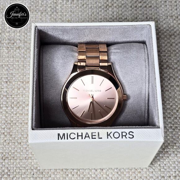 Michael Kors Women's MK3197 Slim Runway Rose Gold-Tone Watch - Picture 7 of 10